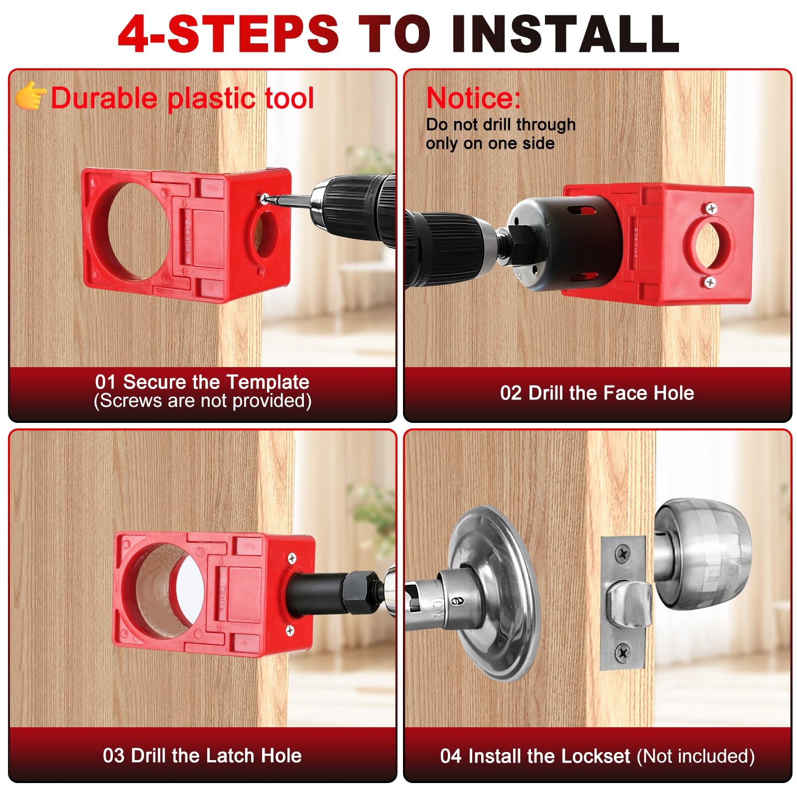 Door Hinge Jig Aluminum Alloy Template Kit Router Adjustable Mortise 2.55 Inch