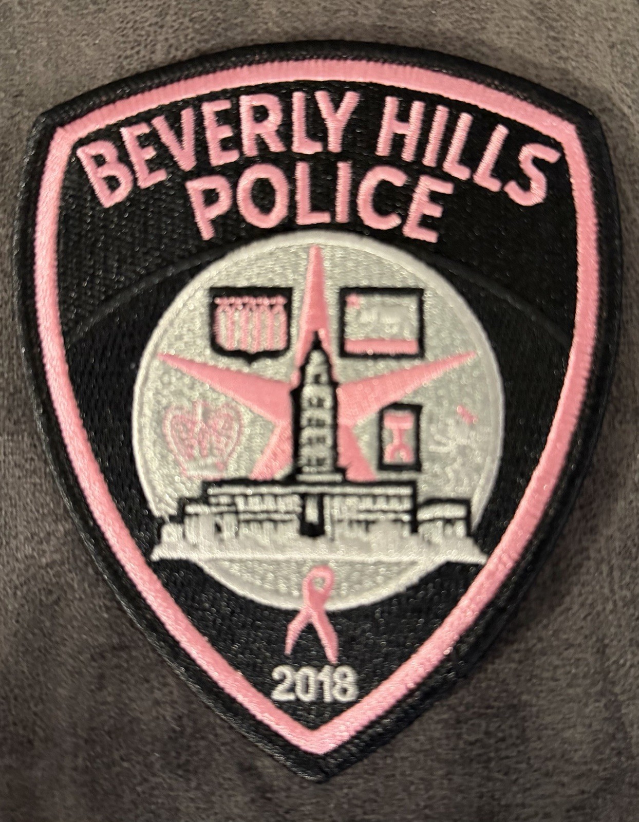 California Pink (Cancer Awareness) Patch. 2018 Beverly Hills Police Dept.