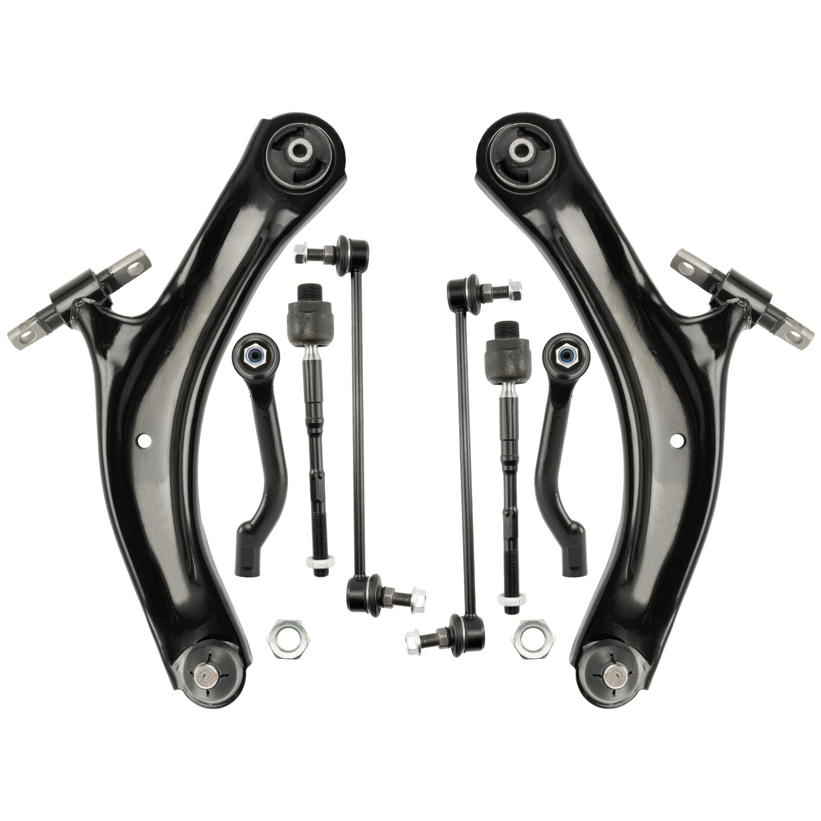 2/8Pcs Front Lower Control Arm Tie Rod Sway Bar Link For 2008-2015 Nissan Rogue
