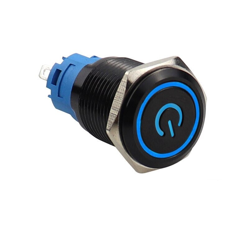 LED Momentary Latching Metal Black Push Button Switch Pc Boat Car Light Switch