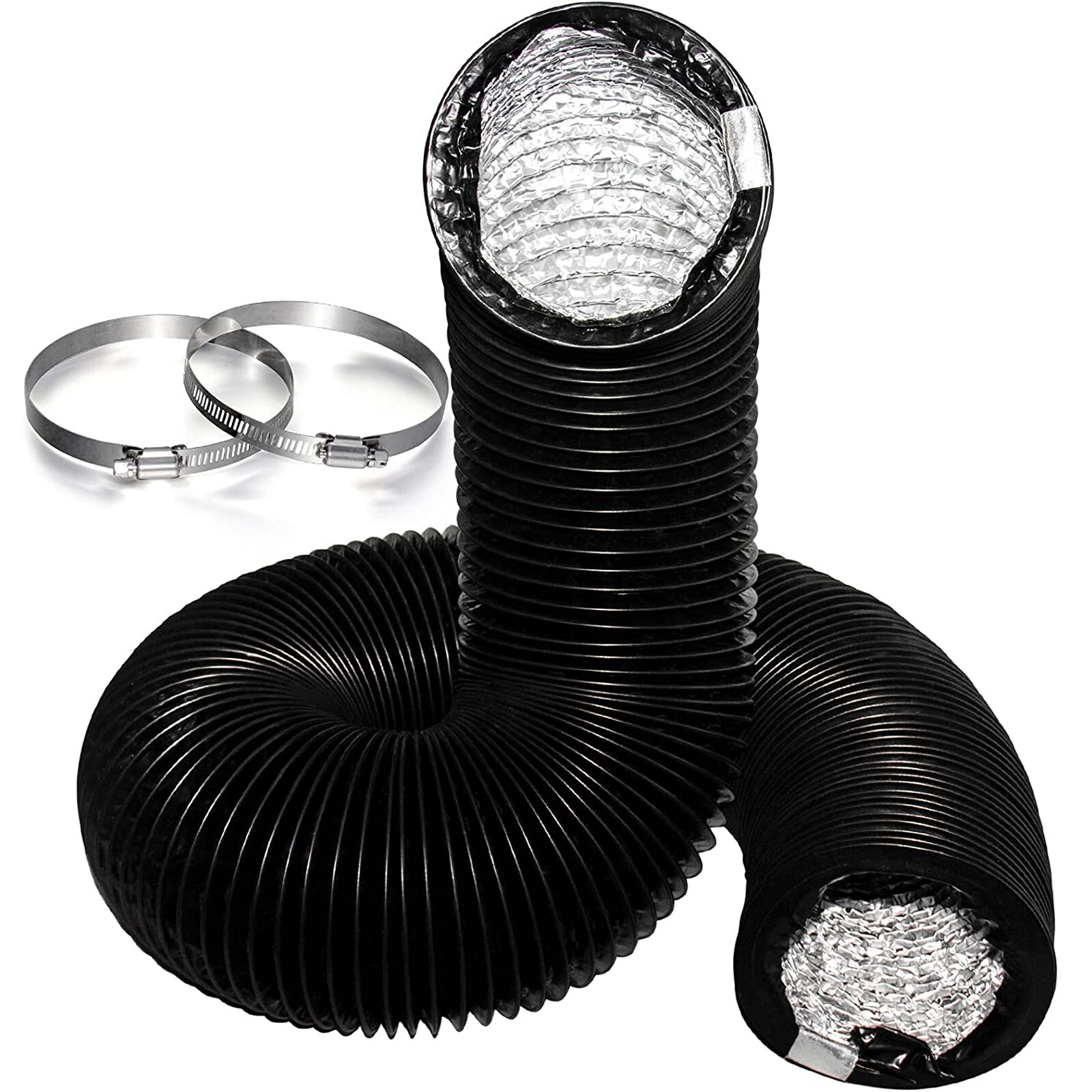 4/6/8 Inch 10/25FT Aluminum Ducting Protection Dryer Vent Hose HVAC Exhaust Foil