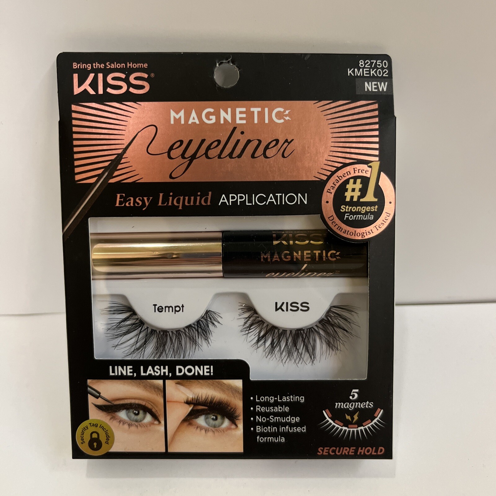 KISS MAGNETIC EYELINER & FALSE EYELASHES KIT - TEMPT #82750, SYNTHETIC FRAGRANCE