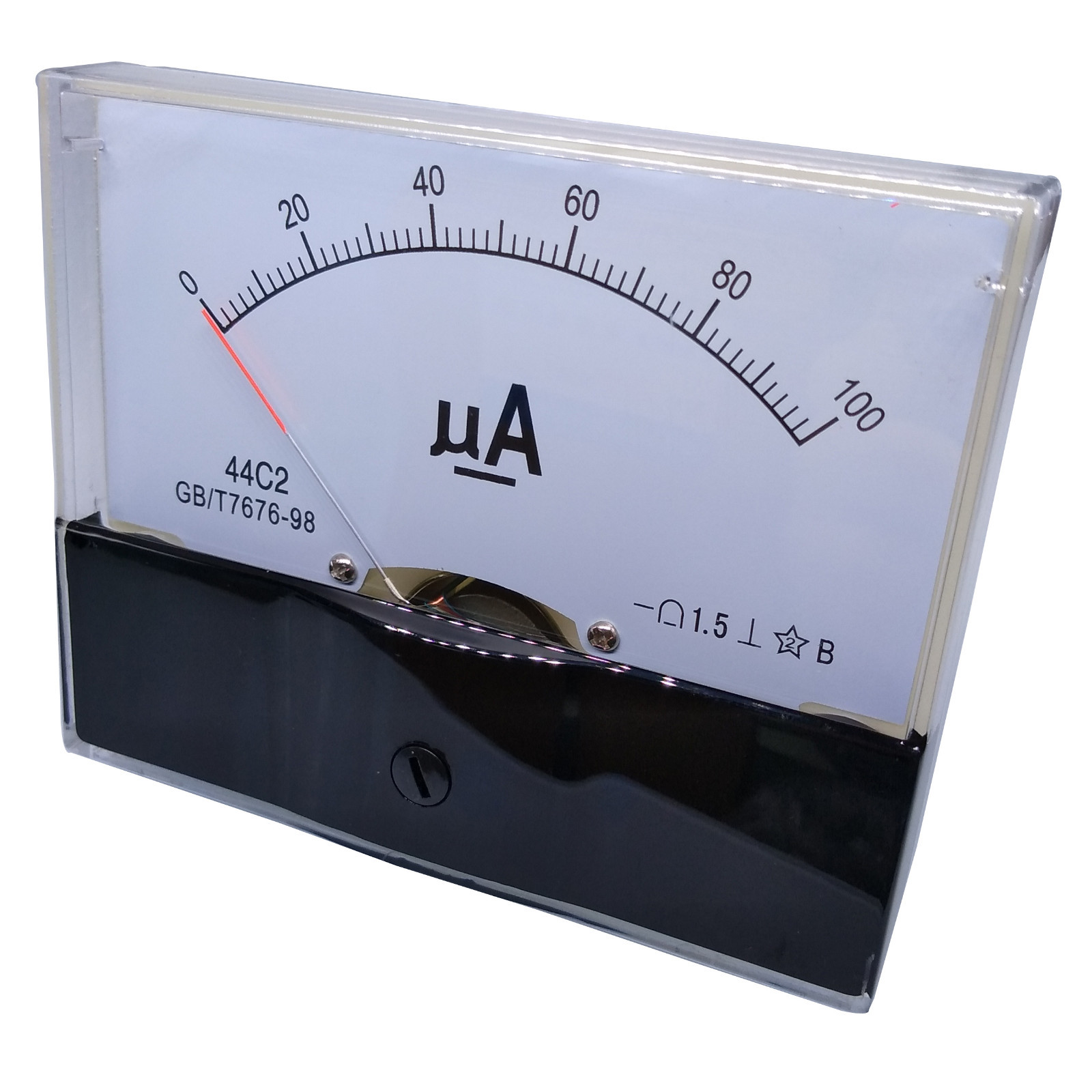 DC 0~100uA Class 1.5 Accuracy Analog Amperemeter Panel Meter Gauge 44C2