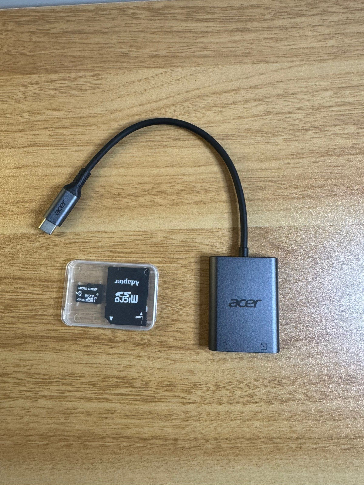 Acer USB-C Micro SD Card Reader Bundle w/ 16GB MicroSD Card & Adapter