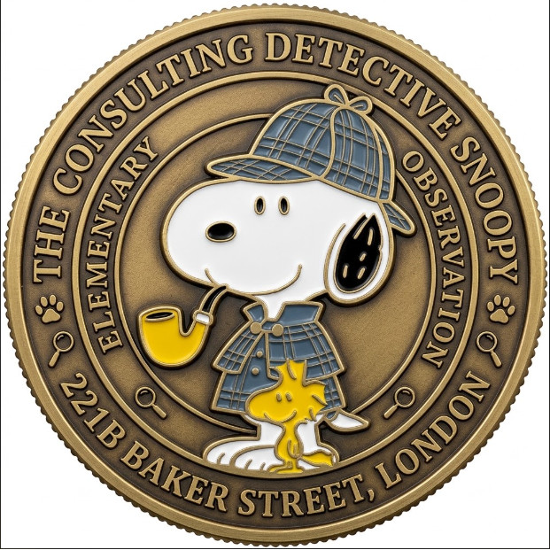 The Consulting Detective Snoopy Sherlock Holmes  Commemorative Coin C305