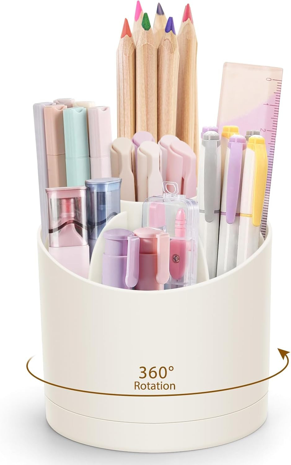 Desk Organizer 360 Rotating Pen Holder, Nordic Style Pencil Organizer