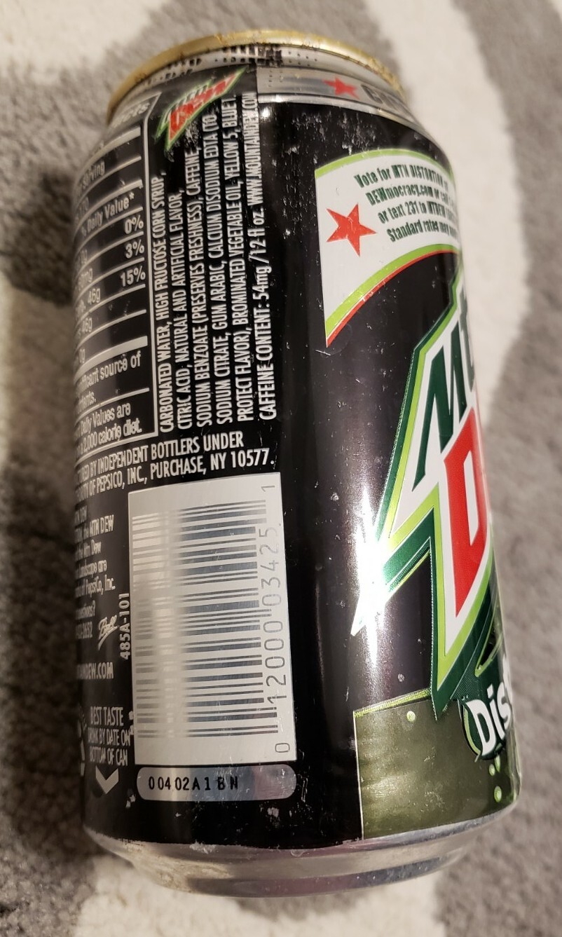 Mountain Dew 2010 Distortion Soda Dewmocracy Empty READ
