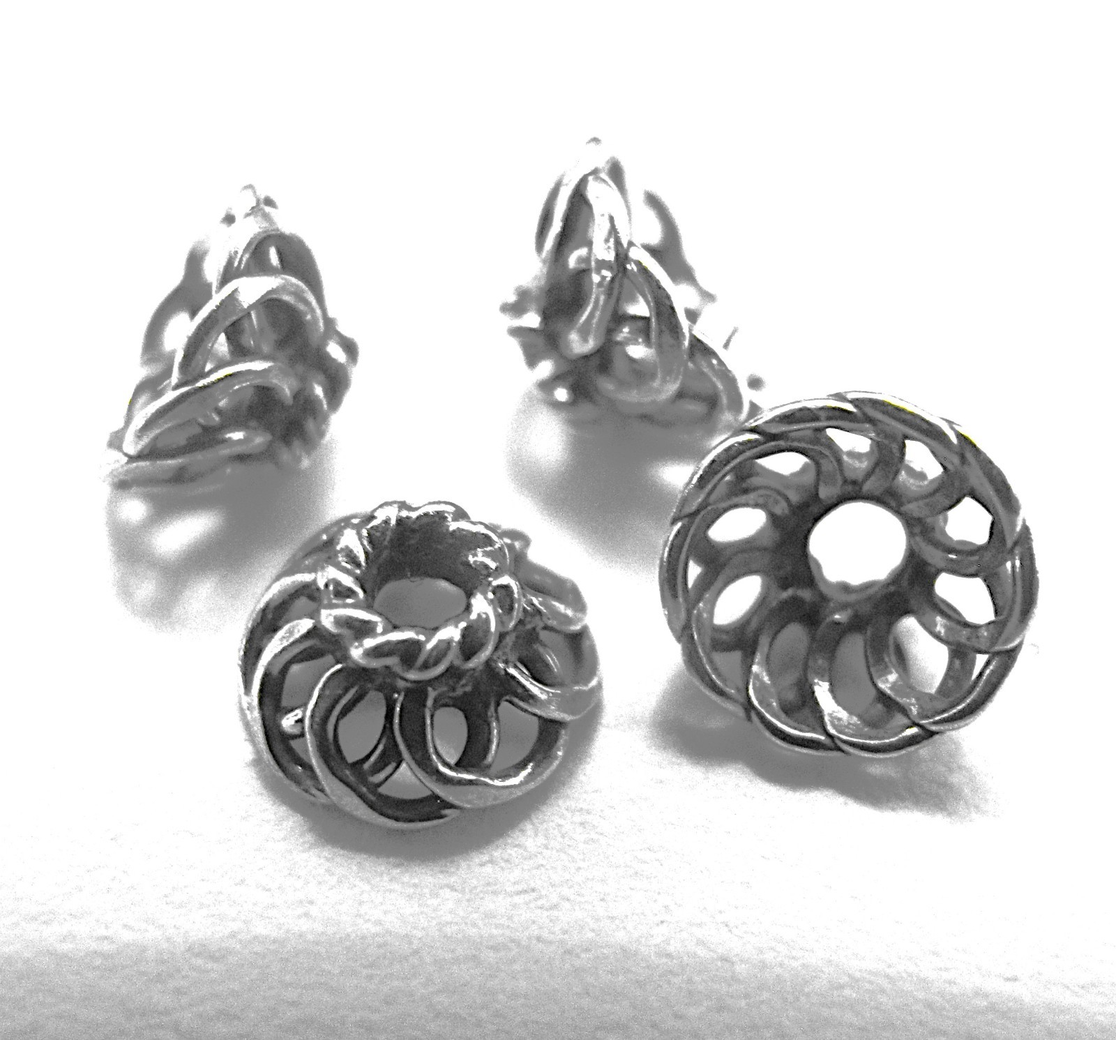 MS Beadcaps 0verlapping  Loops 6mm Bali Sterling Silver 24 Pieces Fair Trade