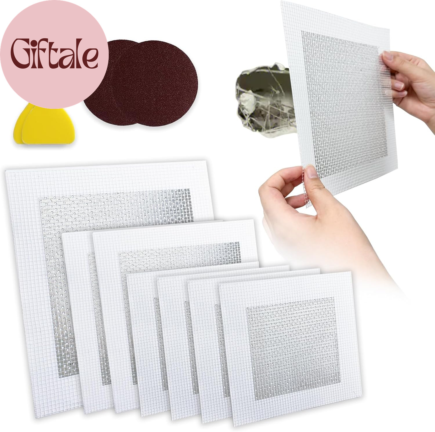 Drywall Repair Kit, 11 Pcs Drywall Patch, Dry Wall Web Repair Patch Kits for Hol