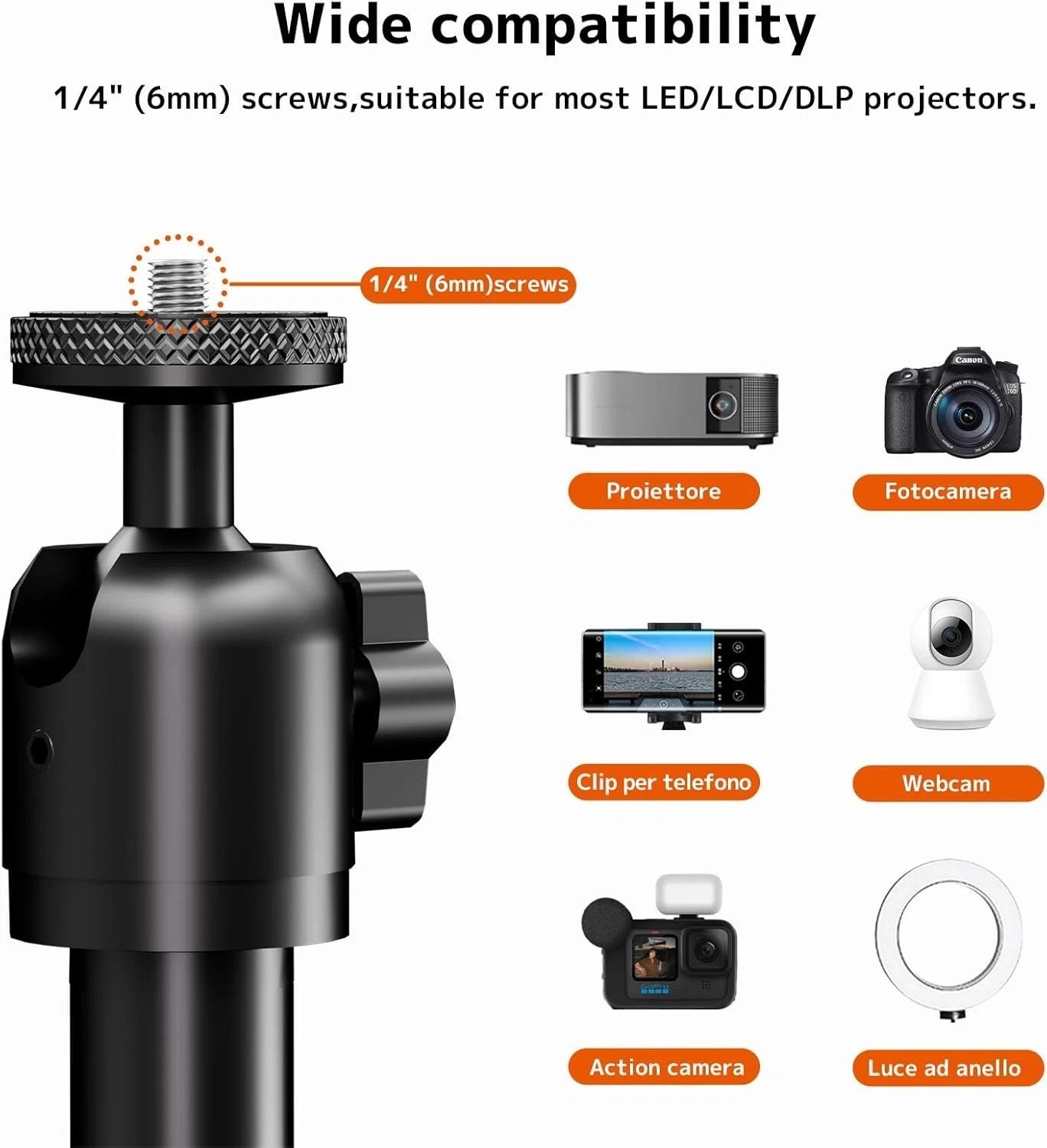 Universal Projector Stand Black Metal