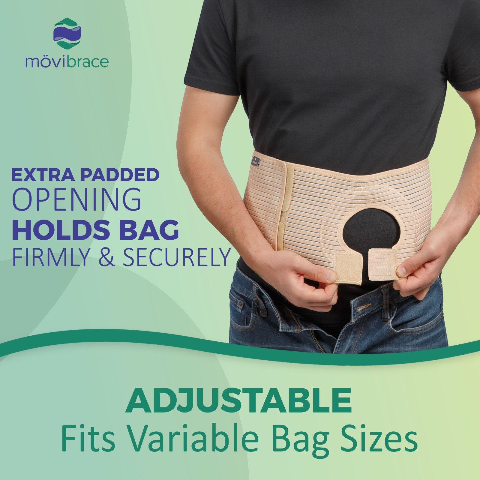 Movibrace Ostomy Abdominal Belt for Post-Operative Colostomy Ileostomy Surgery