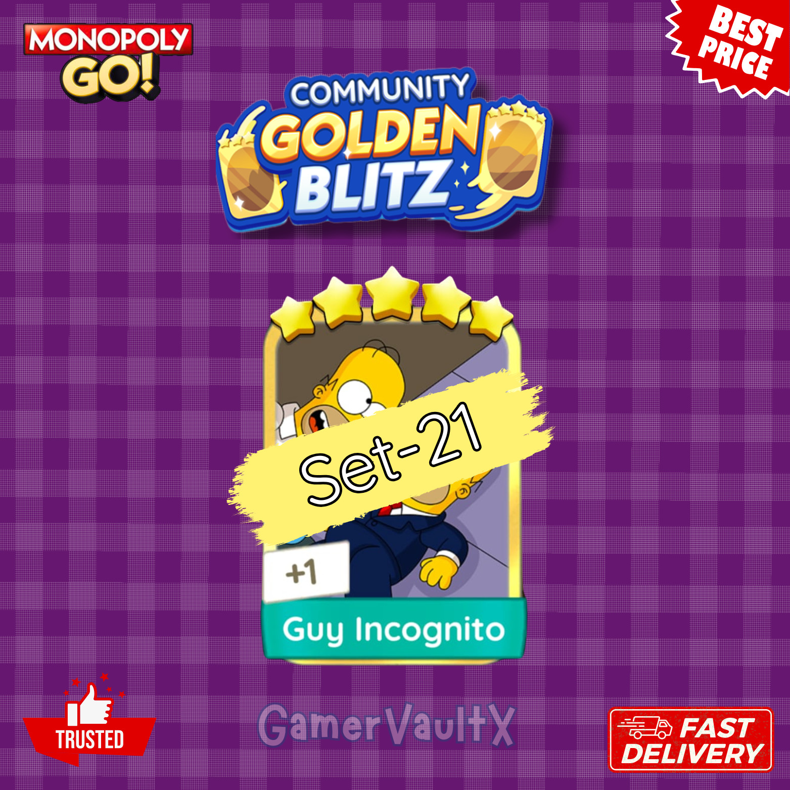 Guy Incognito - Set 21 ⭐5 - Mono_poly_Go golden blitz_Sticker - Cheap & Fast⭐️