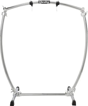 Large Curved Gong Stand Chrome Finish