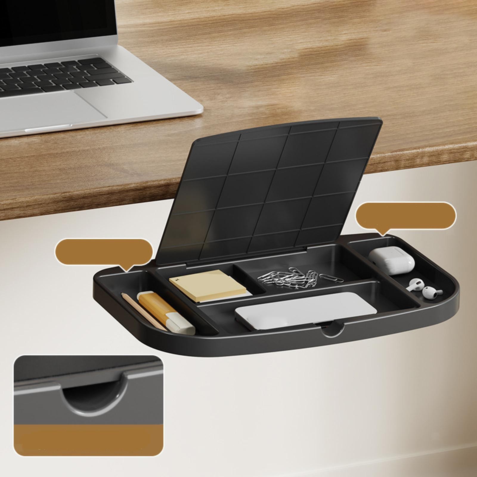 under-table Clip-on Desk Organizer, Adjustable, Versatile, Practical, Compact,