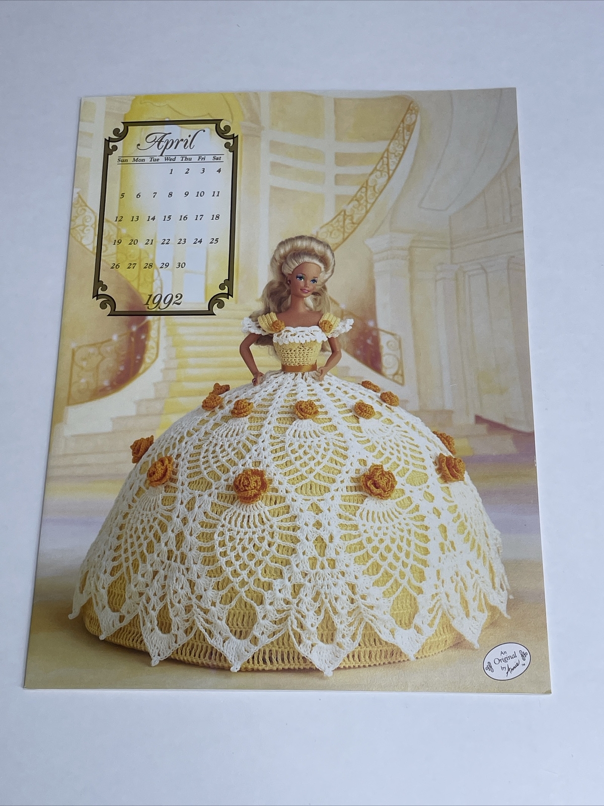 Miss April 1992 Size 11 1/2" Fashion Doll Dress Crochet Pattern Annie's