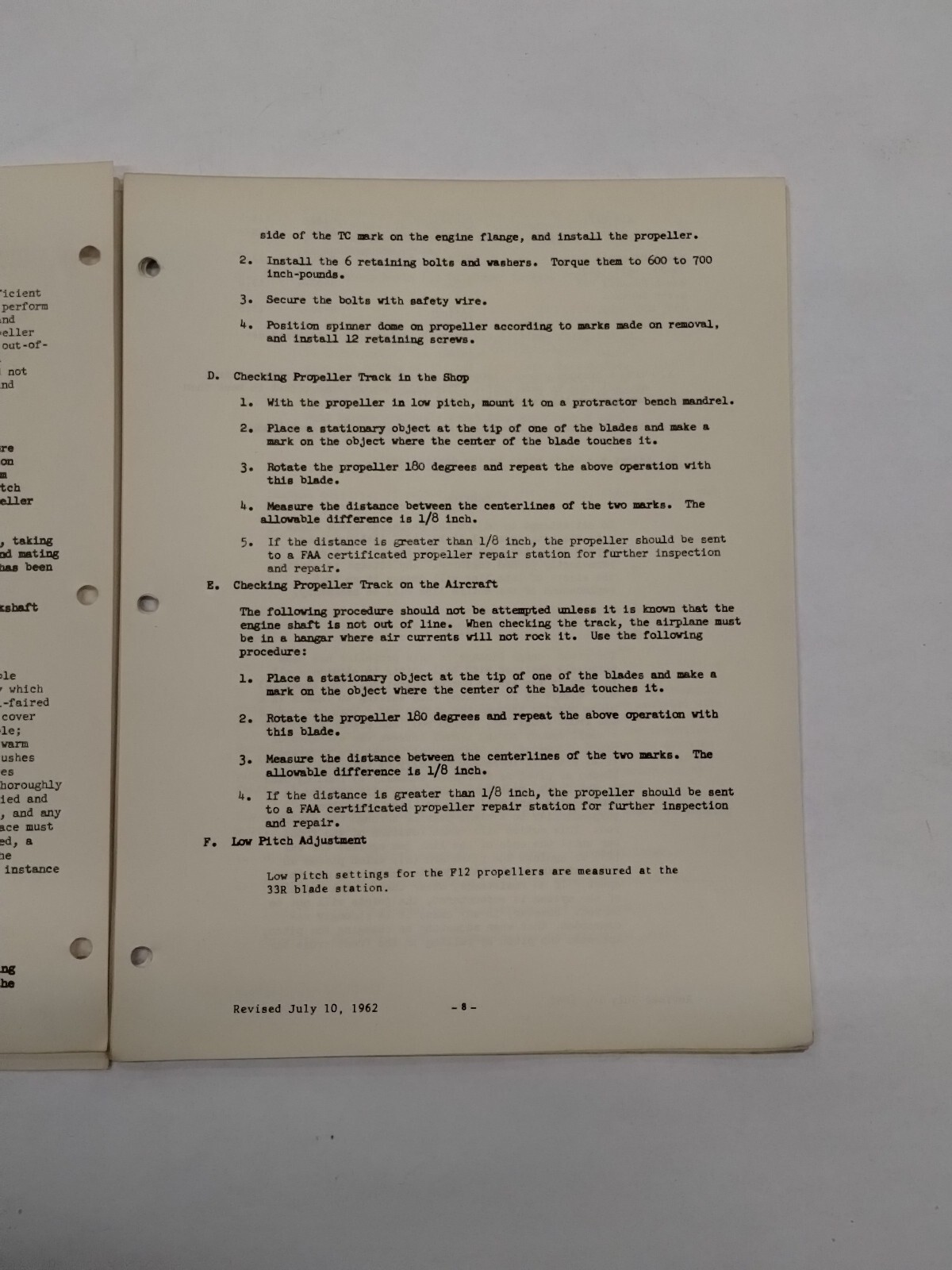Flottorp Propellers Inspection & Maintenance & Overhaul Manual-Original
