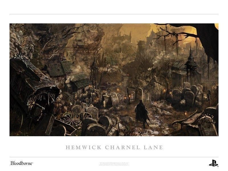 Bloodborne Hemwick Charnel LaneLE 295/300 Lithograph Print PS Store Exclusive