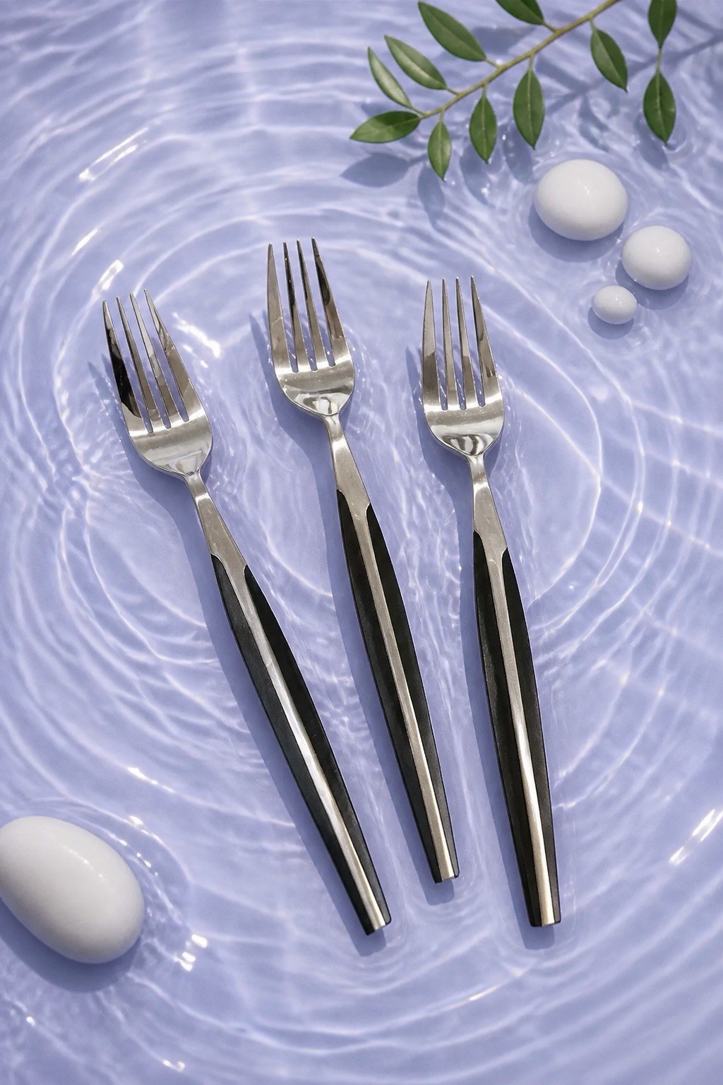 10 ELDAN - ELD2 - BLACK and Stainless Dinner Forks