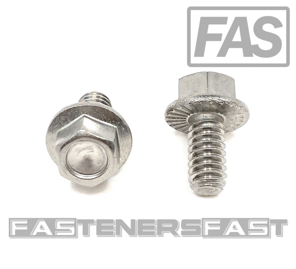 (25) 1/4-20x1/2 Stainless Steel Hex Flange Bolts 1/4x1/2 Serrated Flange screws