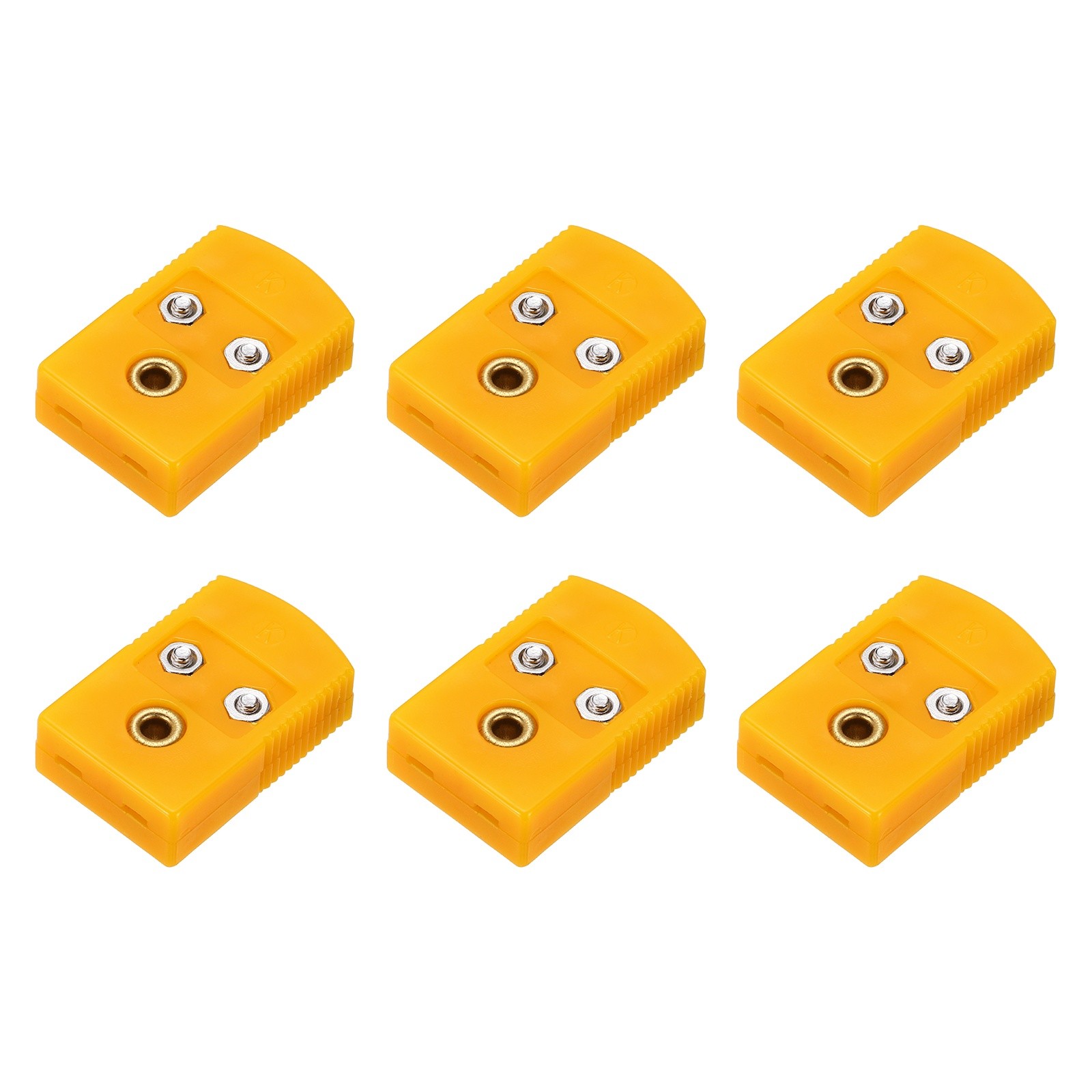 K Type Thermocouple Wire Connectors Female Plug 120°C(248°F) Dark Yellow 6pcs