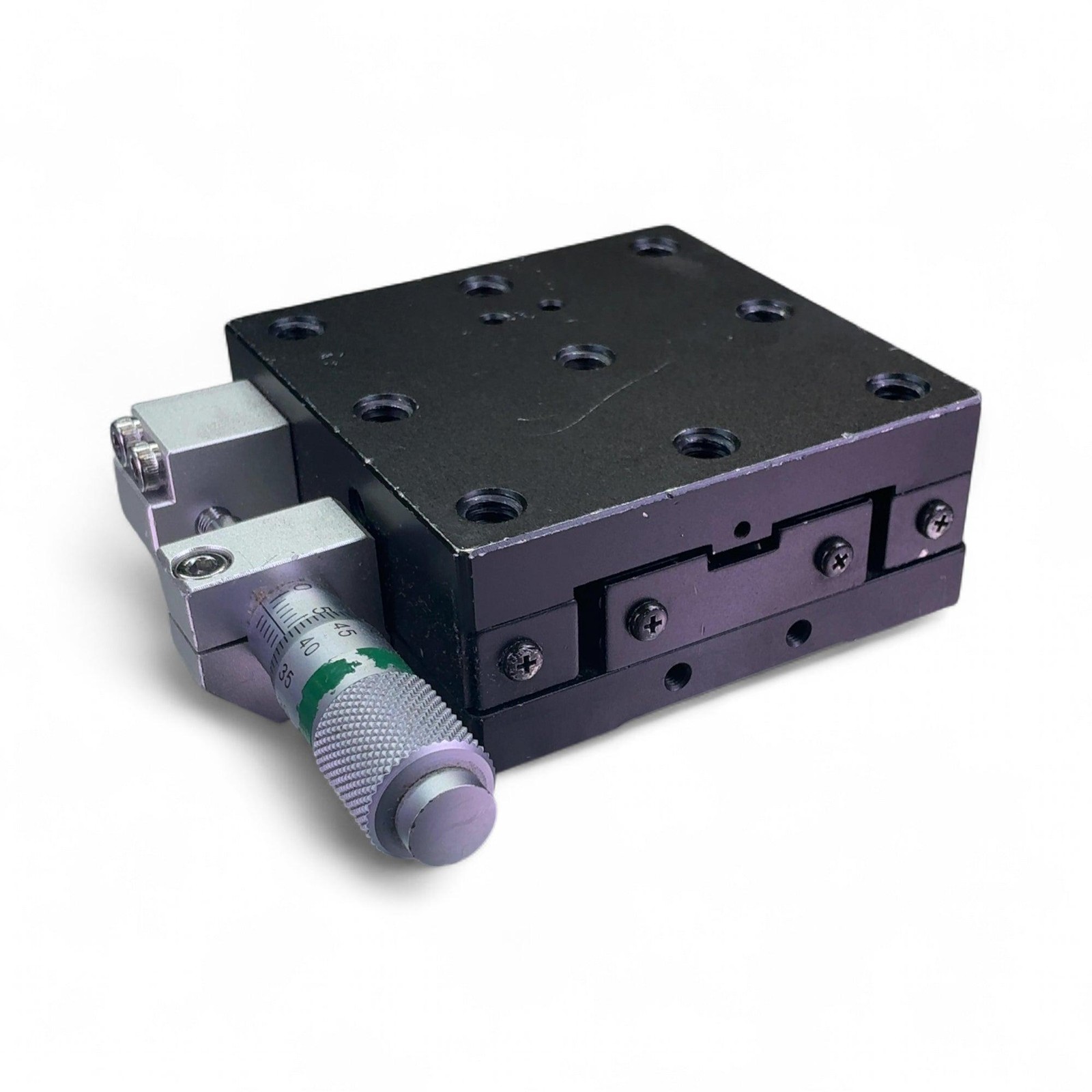 Melles Griot 65mm x 65mm Single Axis Linear Translation Stage Side Micrometer