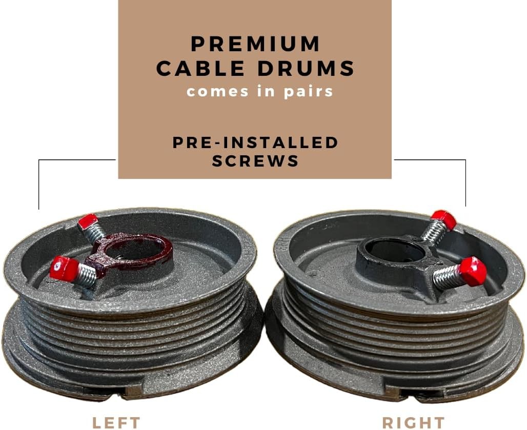 Garage Door Cable Drums Set – Compatible with Chamberlain & Roll Up Garage Doo