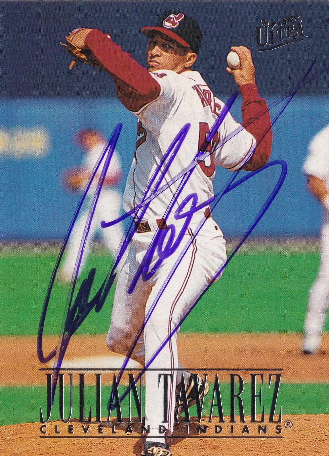 JULIAN TAVAREZ SIGNED AUTO'D 1996 FLEER ULTRA CARD 344 SAN FRANCISCO GIANTS CUBS