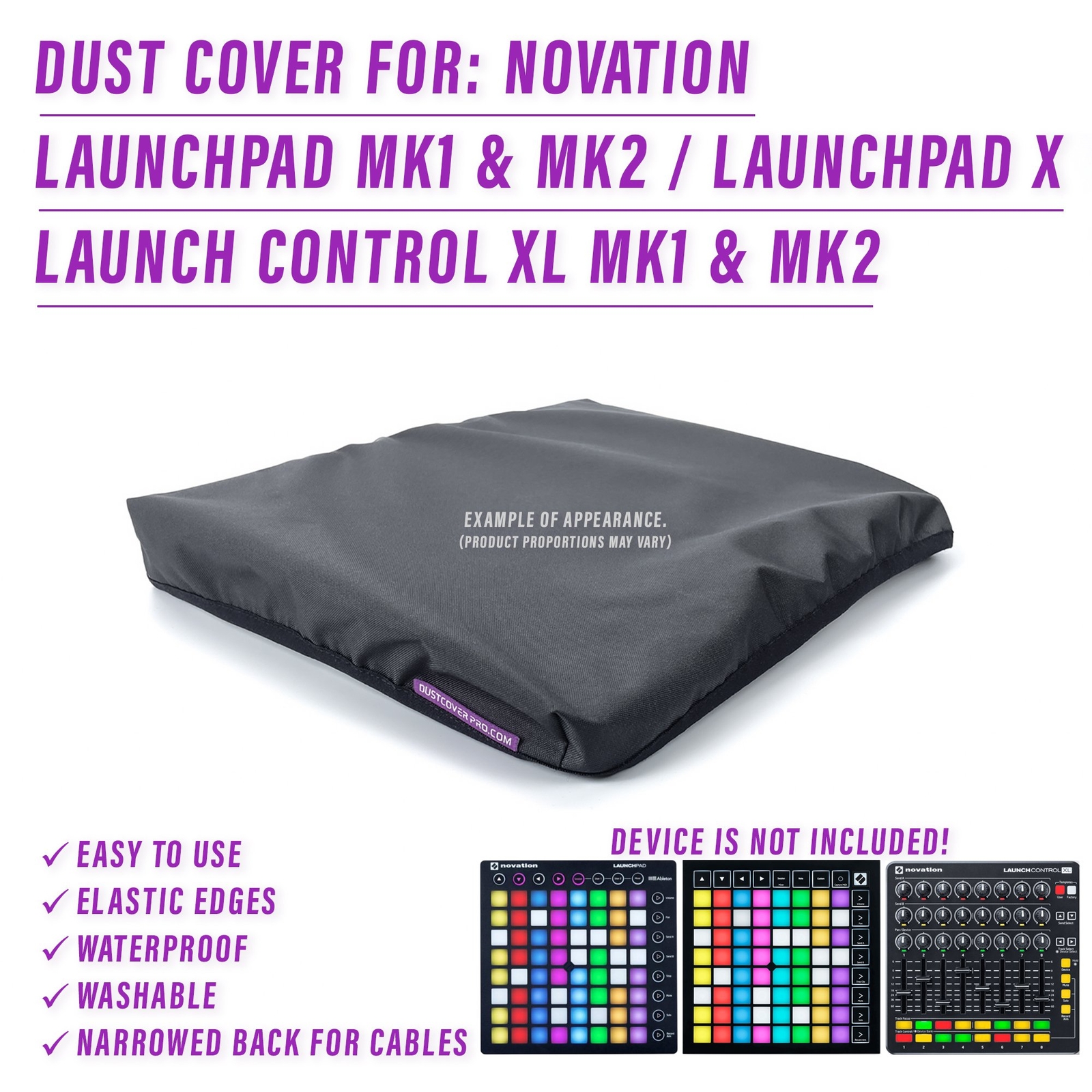 DUST COVER for Novation Launchpad (Mk1 / Mk2 / X) and Launch Control XL (Mk1 /