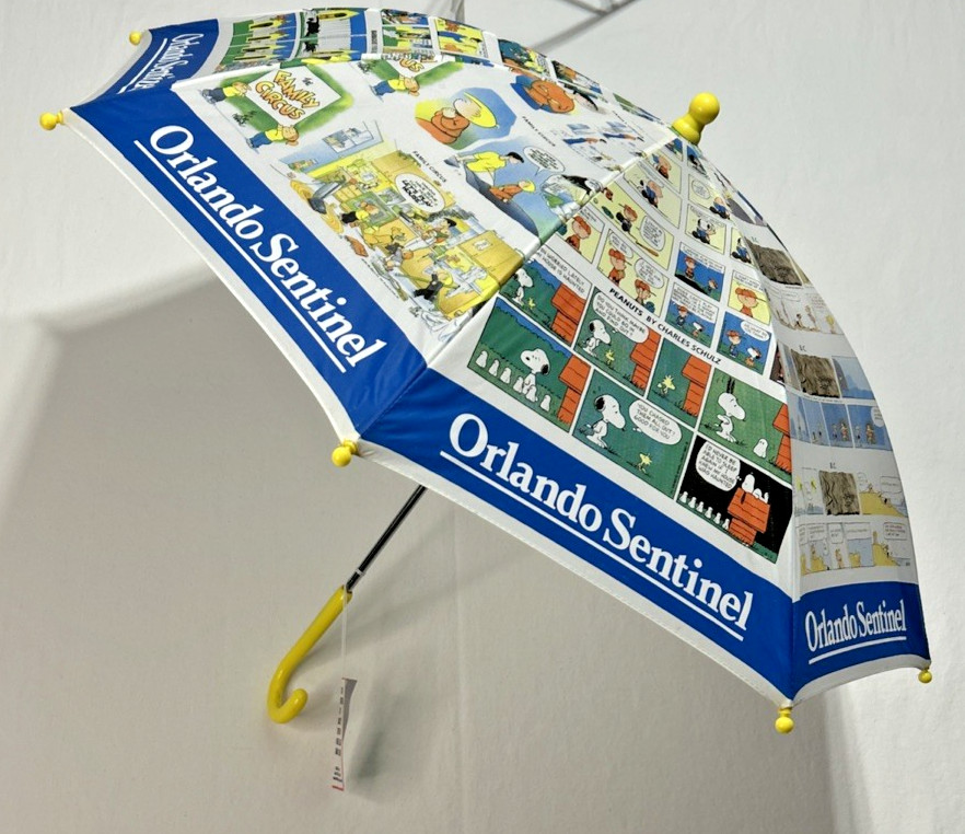 Orlando Sentinel Comics Umbrella Parisol Yellow Handle 23" NEW Garfield Blondie