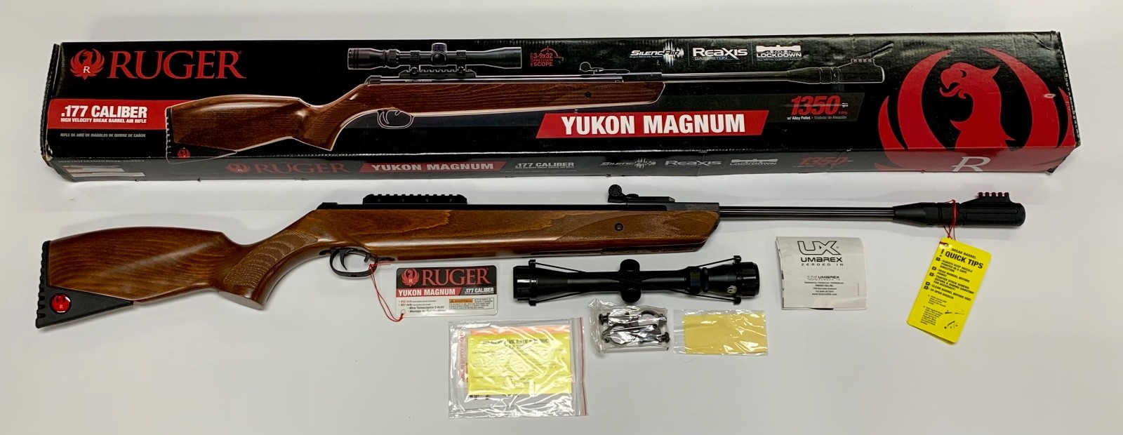 RUGER Yukon Magnum Break Barrel .177 Pellet Rifle 1350fps w/ 3-9x32 Scope UMAREX