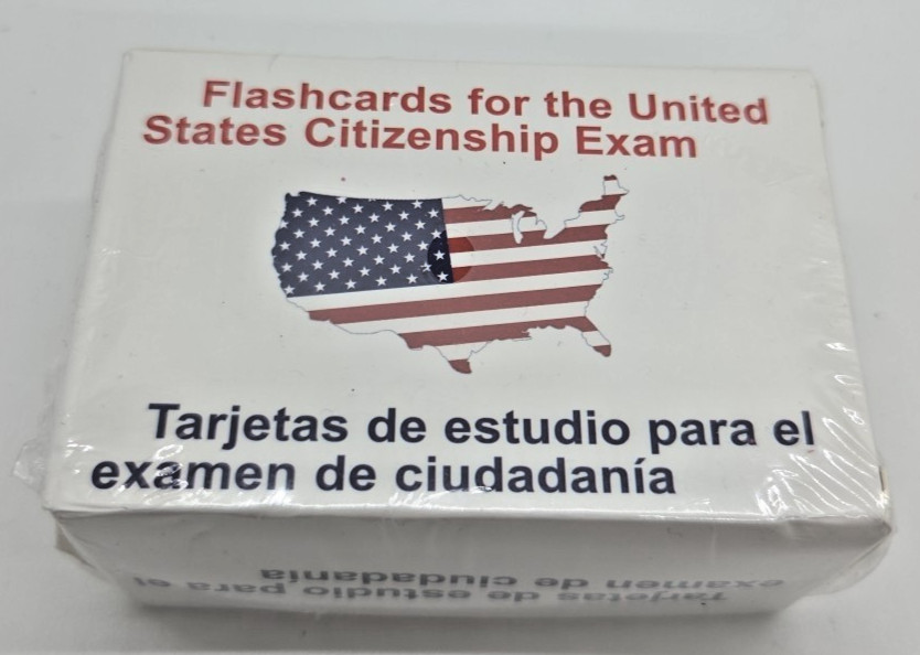 Spanish / English Flashcards for the United States Citizenship Exam new sealed