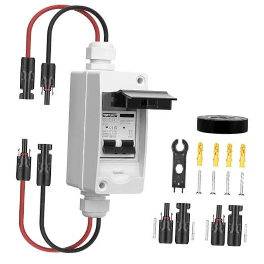 Solar Panel Disconnect Switchmp DC AC Miniature Circuit 500V Box & Wire 63A