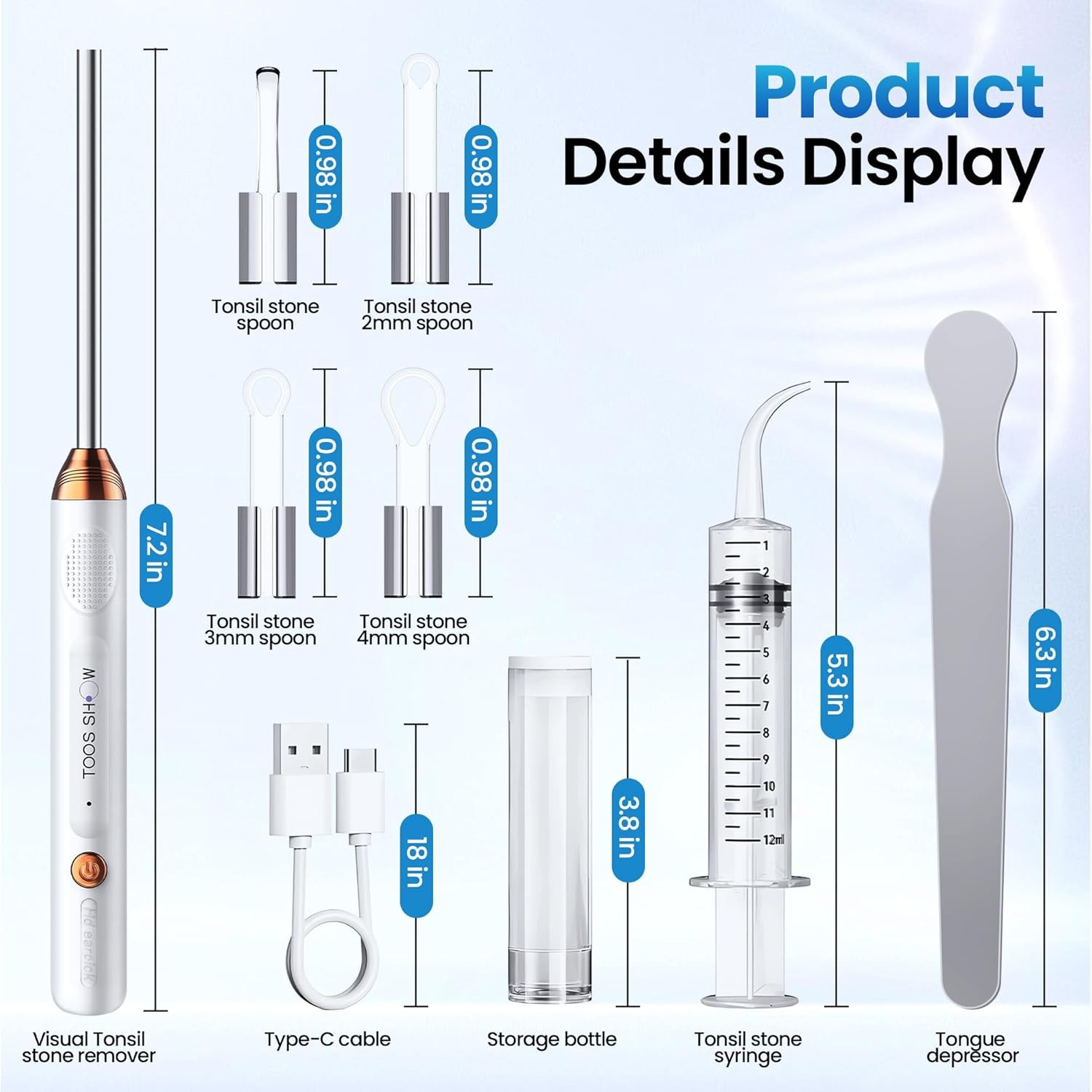 Tonsil Stone Remover with Camera 1080P Visual Tonsil Stone Removal Kit