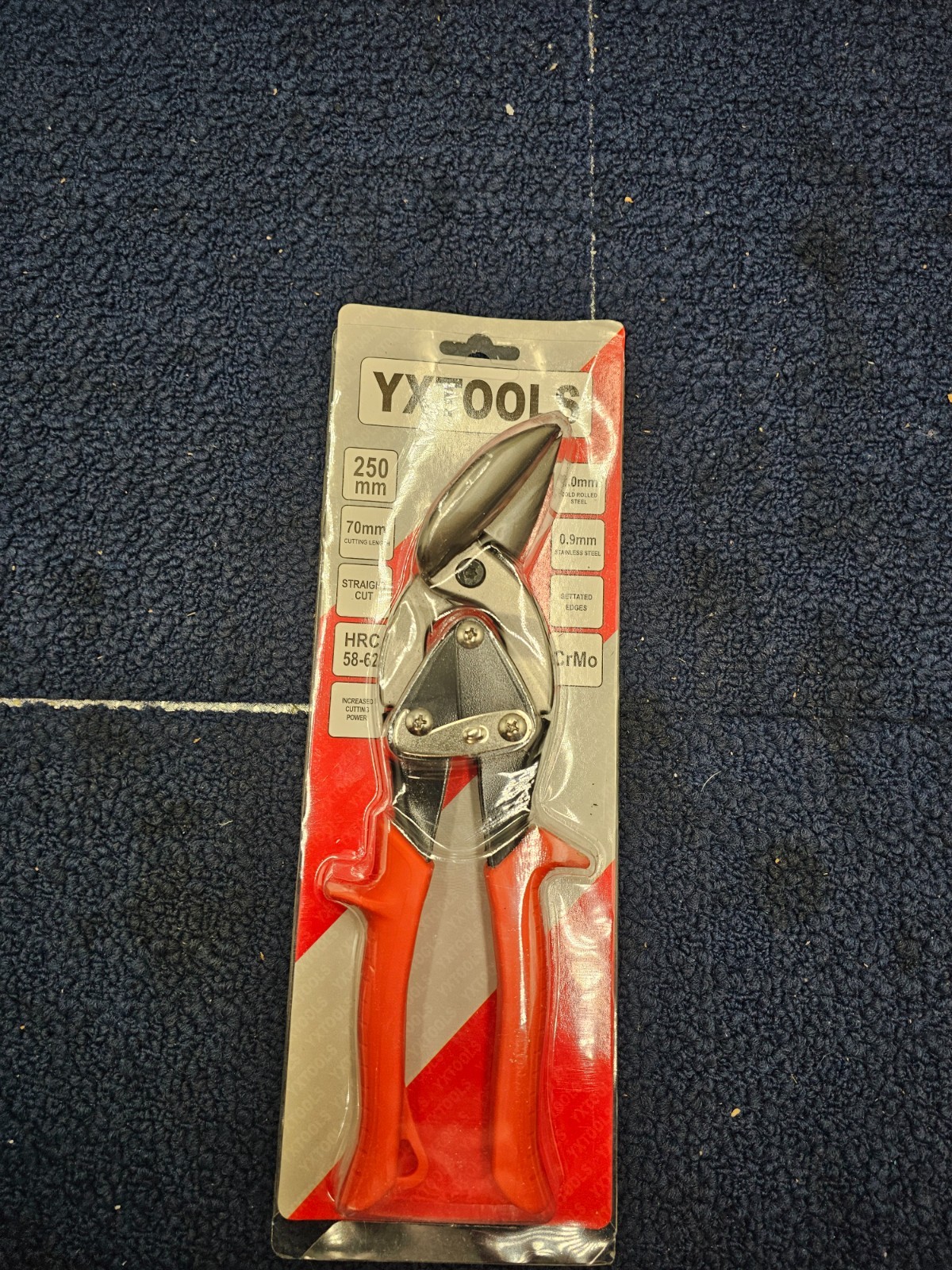 YXTOOLS Aviation Left Snips 250mm, 70mm Cutting Length Straight Cut CrMo