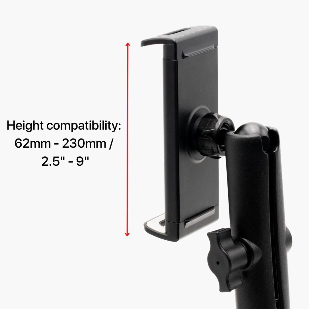 Heavy-Duty Tablet Holder for Sim Rig | Adjustable Swivel Mount | Sim Racing |