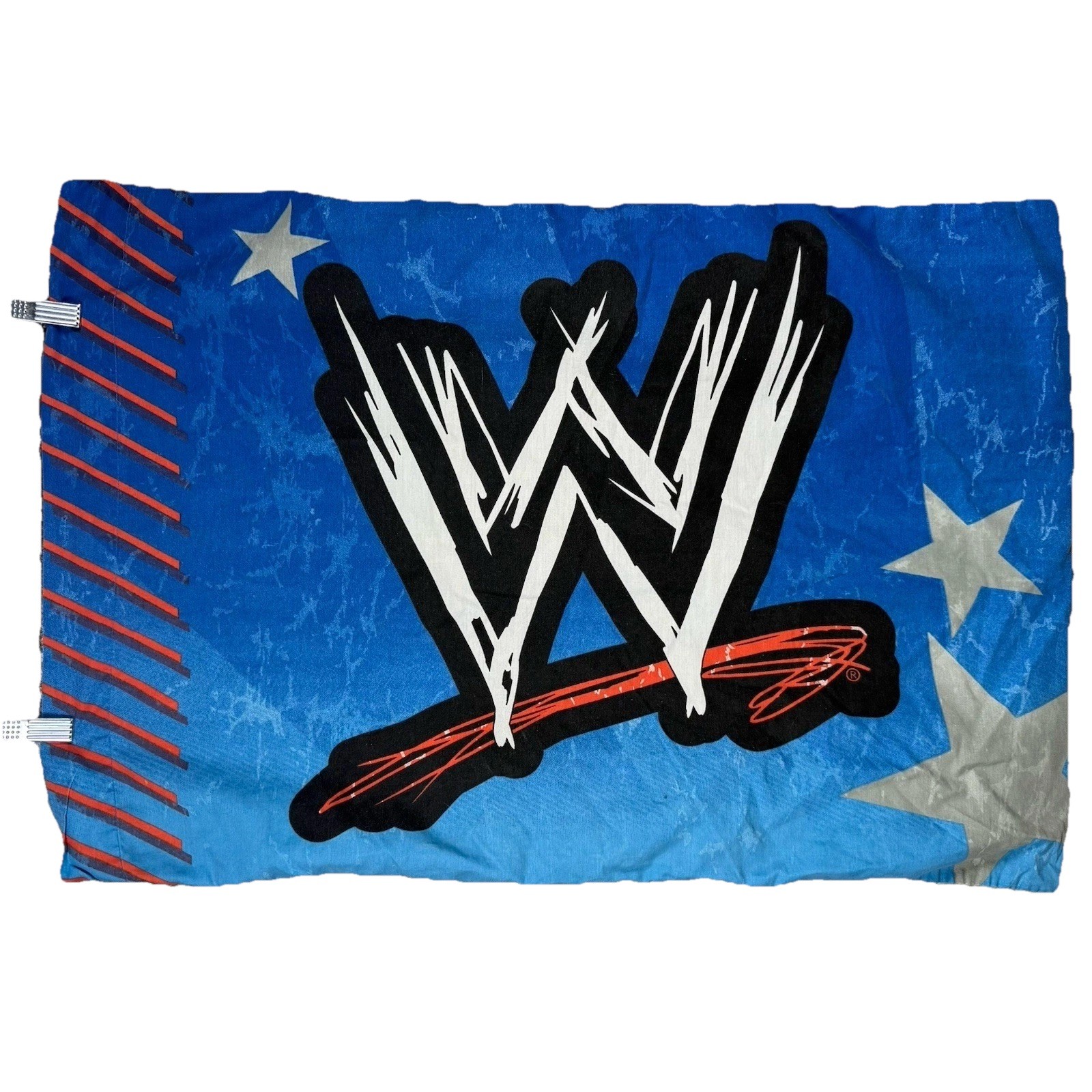 WWE Wrestling Pillowcase Triple H John Cena Logo Stars Blue Y2K Bedding Kids