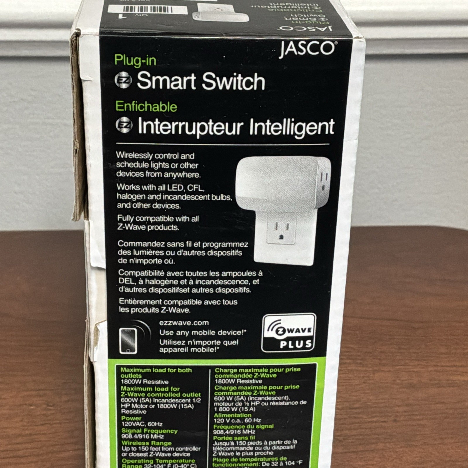 Jasco Plug-In Smart Switch Z-Wave White App-Controlled 1 Outlet MPN 28172