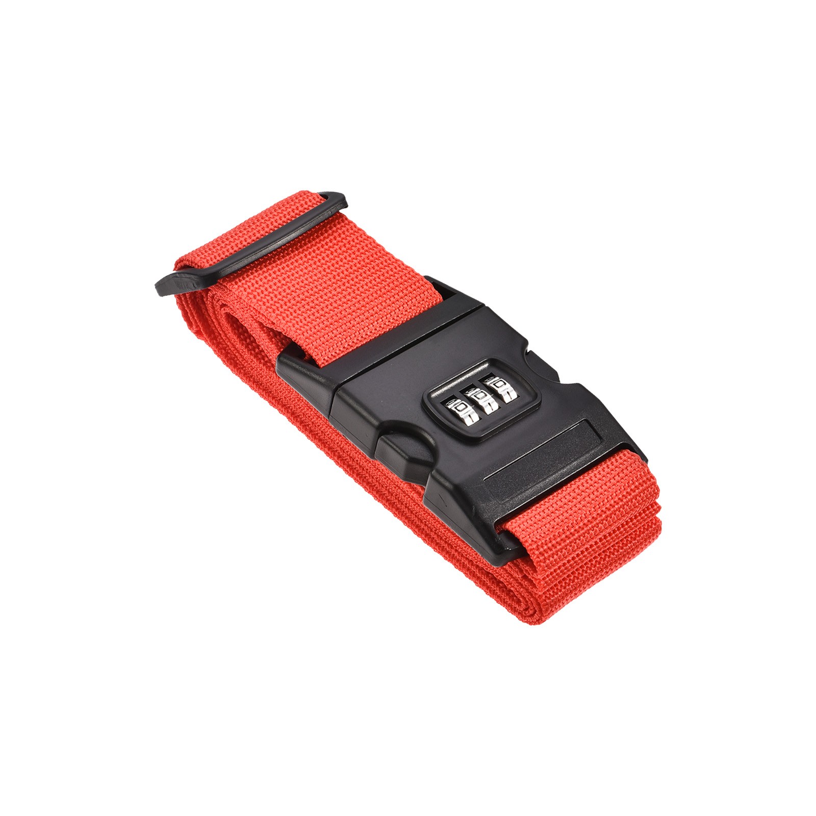 Luggage Strap Suitcase Belt= Combination Lock Adjustable PP Buckle 79"x2" Red