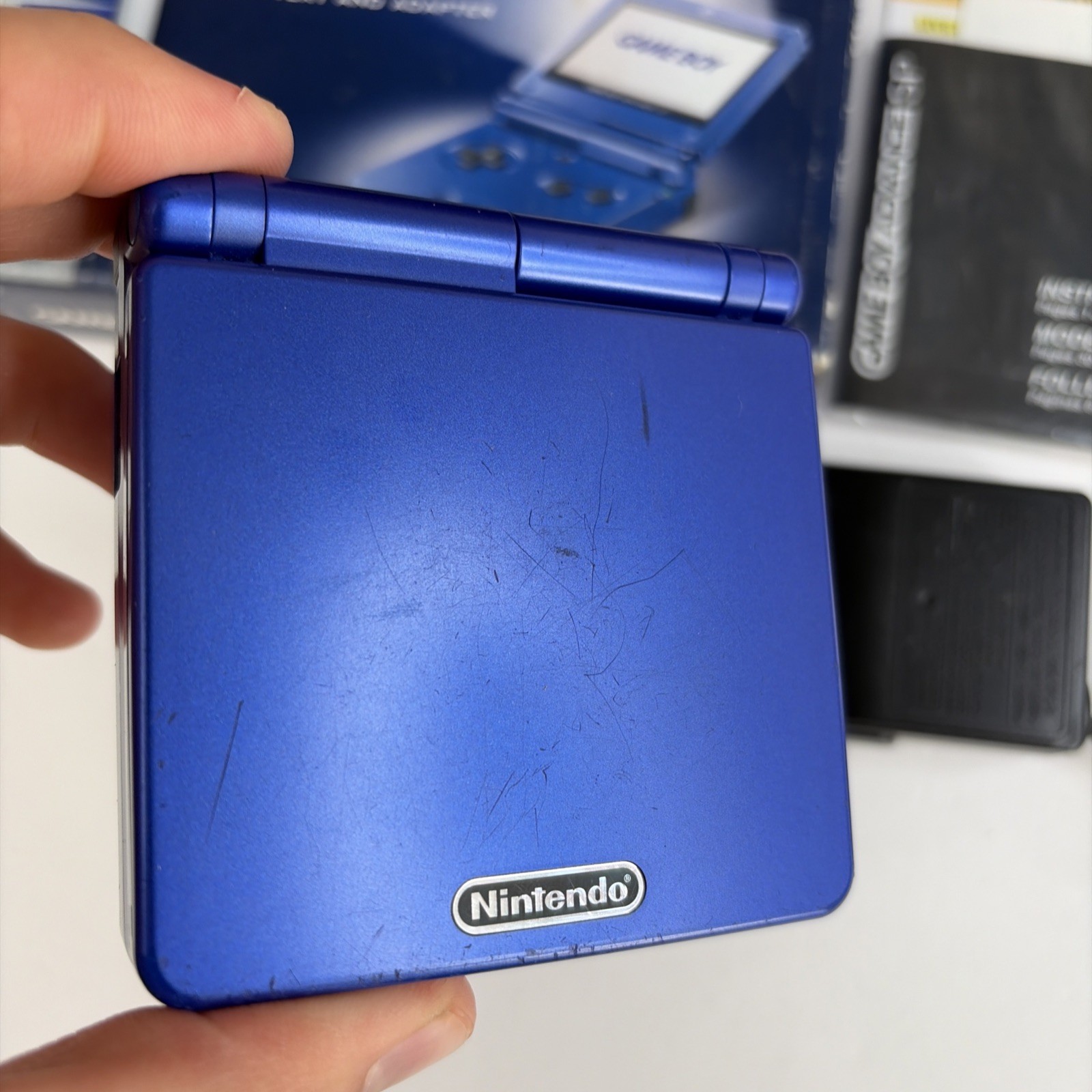Nice! OEM Nintendo GameBoy Advance SP In Box Cobalt Blue System Complete
