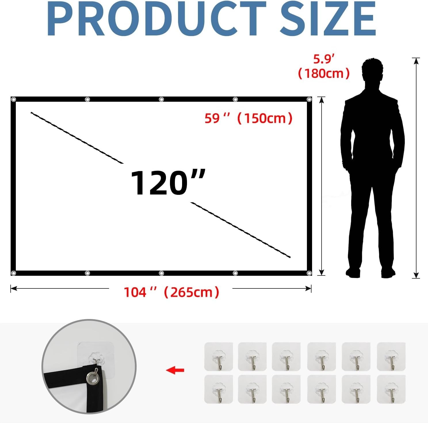160-Degree Viewing Angle 120 Inch Projector Screen for Exceptional Displays