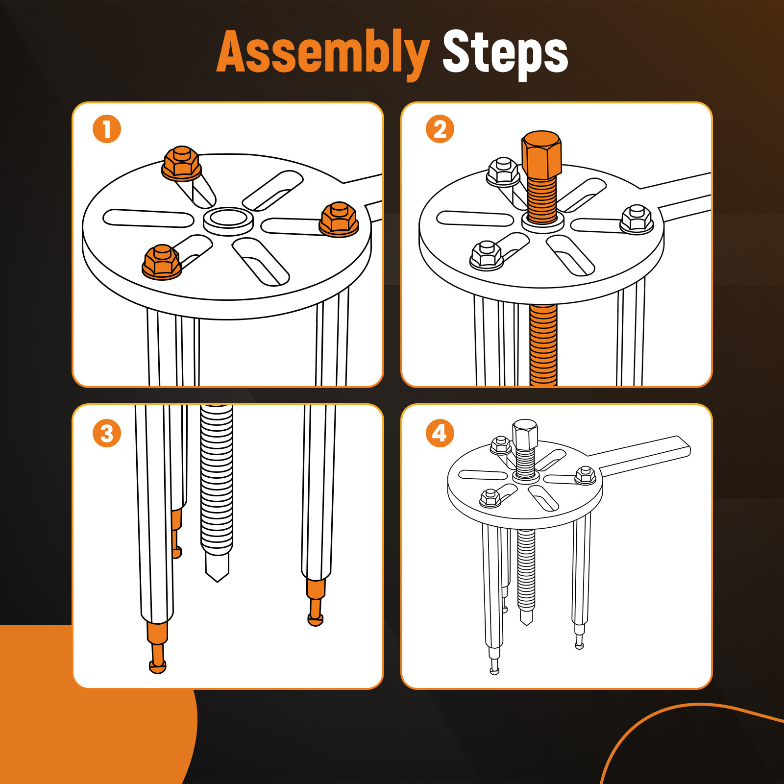 Three-jaw Puller Kit Inner Hole Removal Tool Bearing Disassembly with Box