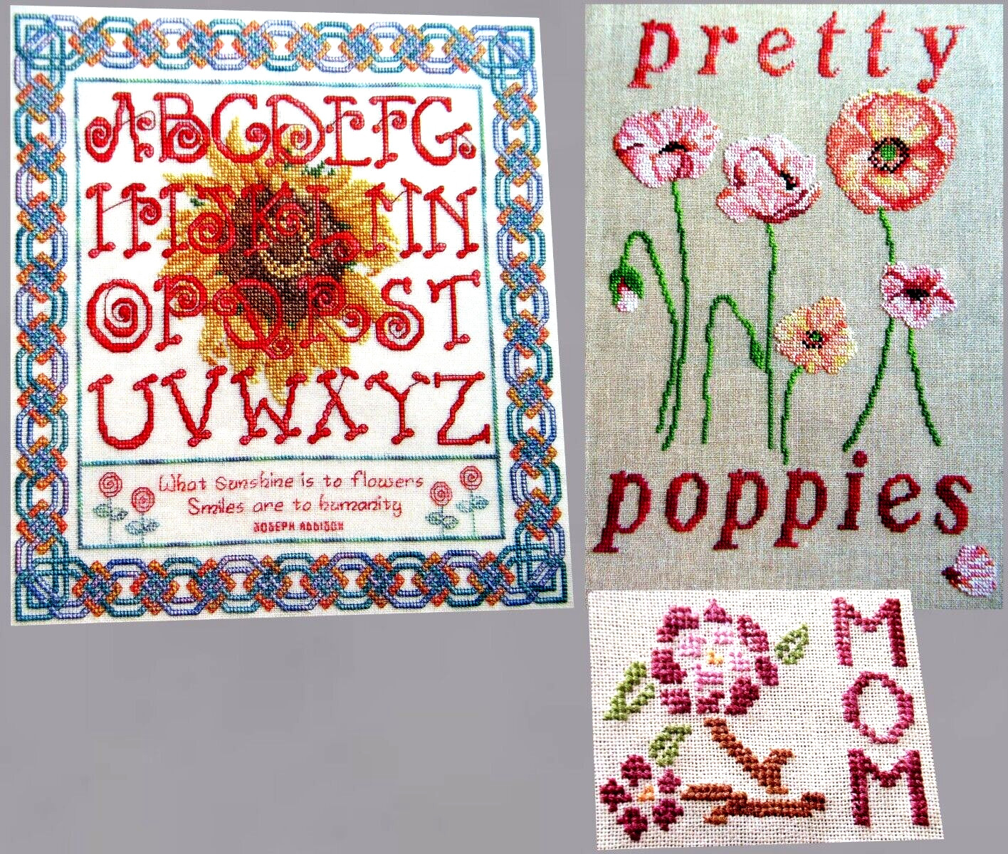 Sunshine Smiles Pretty Poppies Card For Mom Design CROSS STITCH PATTERNS