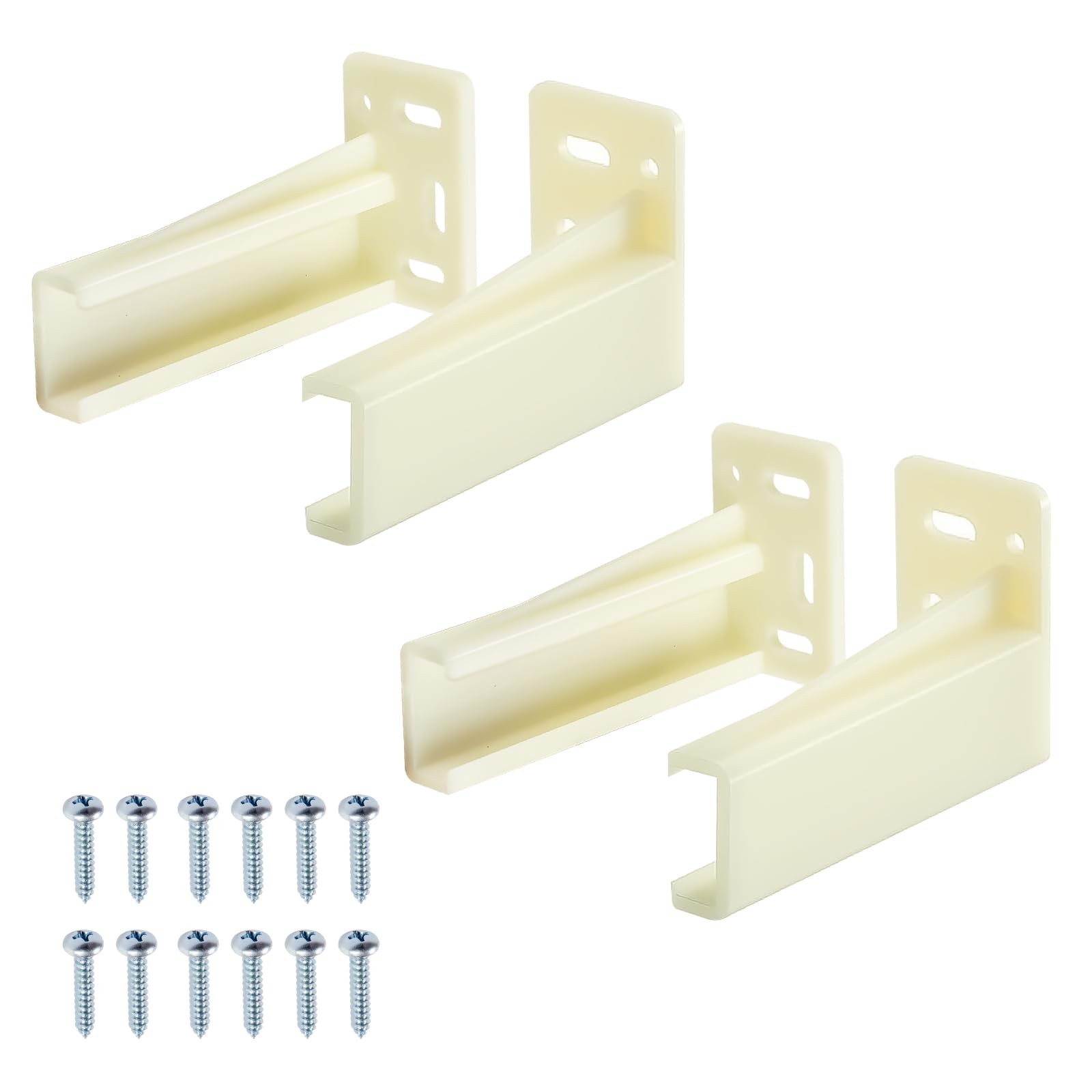 2 Pair Drawer Side Track Brackets, Face Frame Sockets for Drawer Slides, Plas...