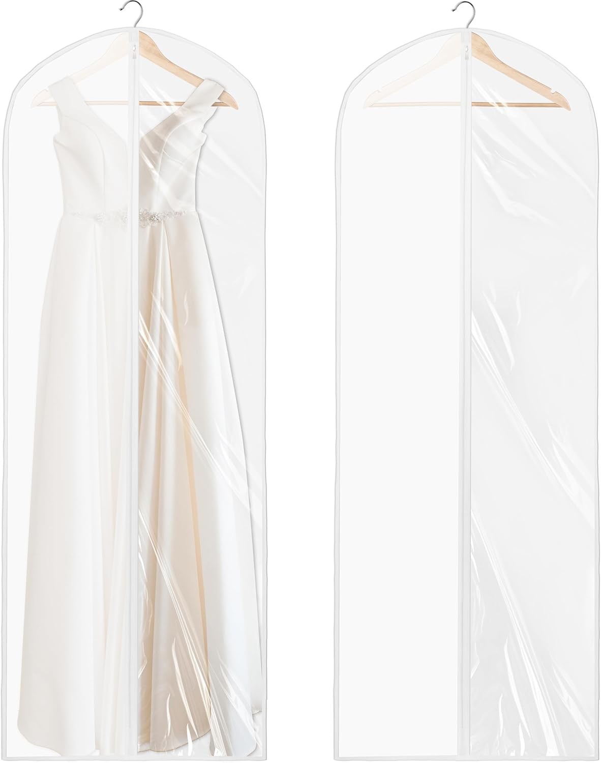 Simple Houseware 65-inch Clear Garment Bags with Zipper 2 Pack - 65,