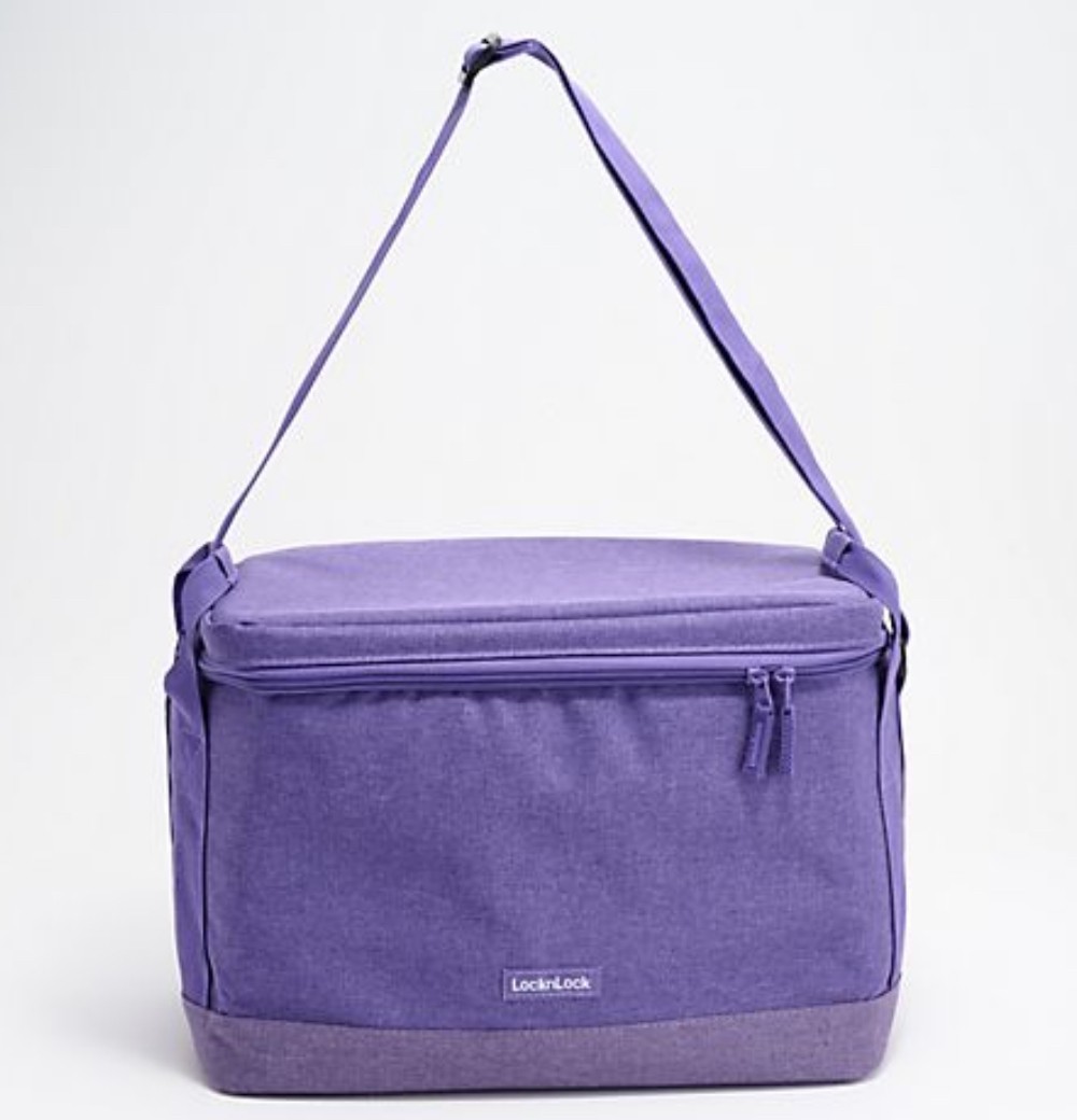 LocknLock Flat Top Insulated Printed Cooler Bag Lunch Bag K313530 PURPLE