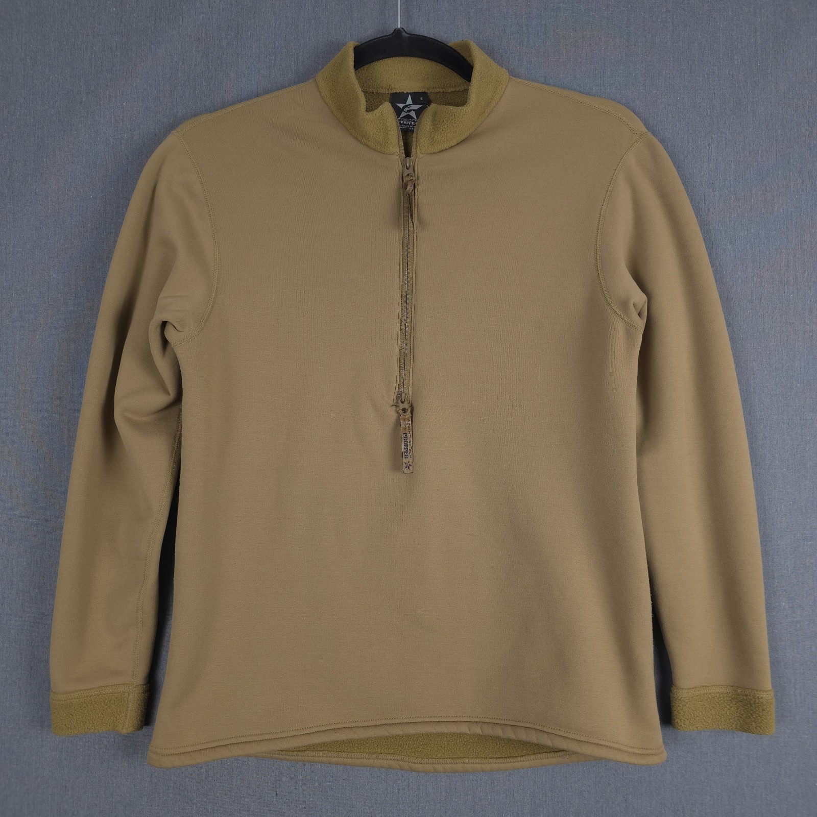 Propper Adventure Tech Half 1/2 Zip Pullover Mens Small Brown Fleece Dual Zipper