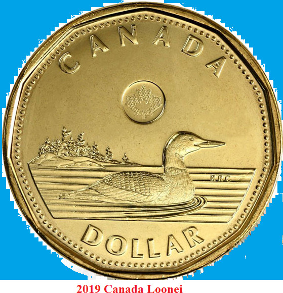 2019 Canada One Dollar Loonie Coin. Mint Condition UNC. $1 Loon