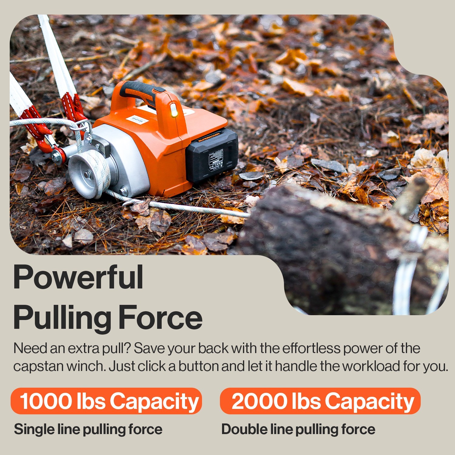 SuperHandy Electric Portable Capstan Winch