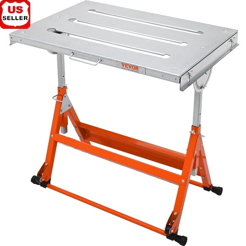 Adjustable Carbon Steel Welding Table W/ Locking Slots & Easy Assembly New