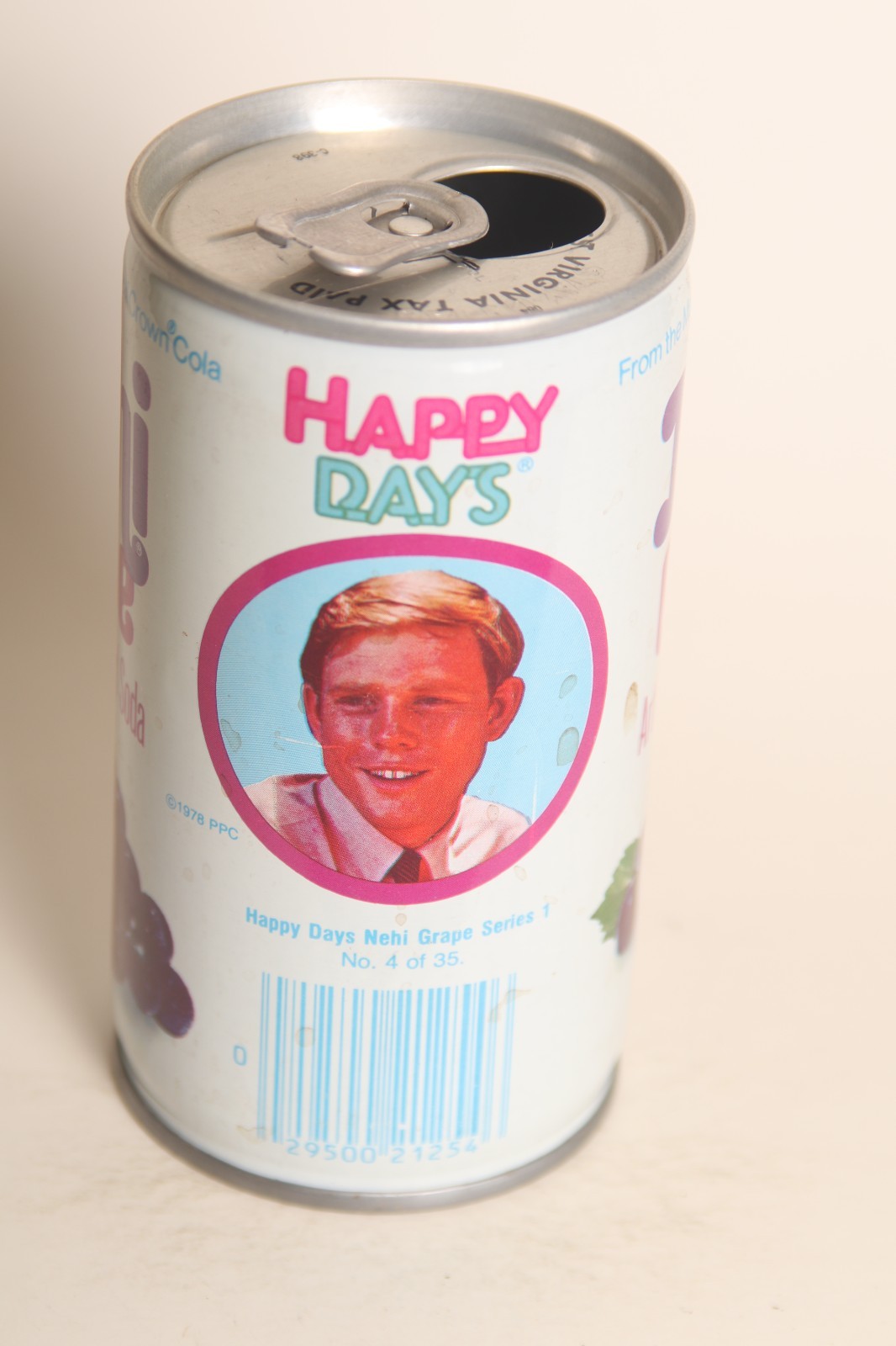 Nehi Grape soda can - Happy Days can #4 Richie Cunningham Ron Howard